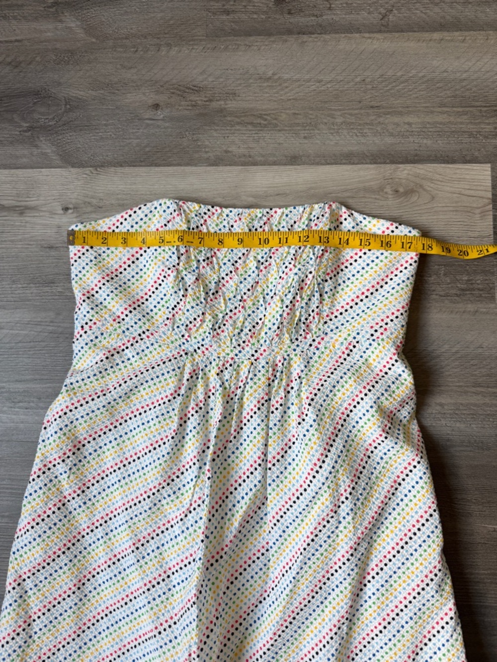 Lilly Pulitzer Gweneth Strapless Seersucker Dress Rainbow Dot White 14 - Picture 9 of 10